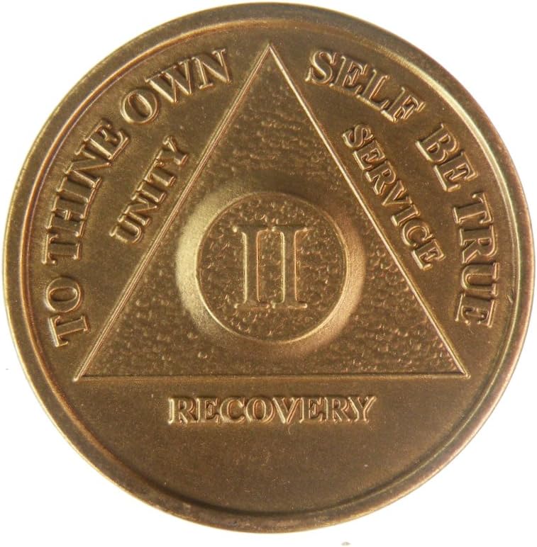 2 Year Metal AA (Alcoholics Anonymous) - Sober/Sobriety/Birthday/Anniversary/Recovery/Medallion/Coin/Chip