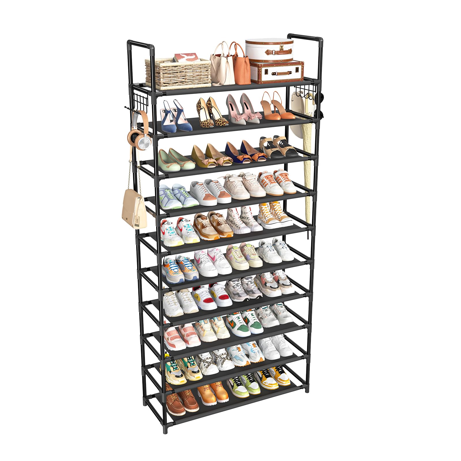 Photo 1 of Simple Trending 10-Tier Shoe Rack Organizer, Black