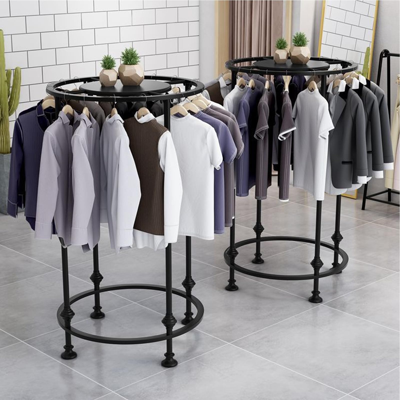 ◾️美品　回転ハンガーラック　総耐荷重100kg ラウンドハンガー 洋服ラック 楽天市場】総耐荷重100kg 頑丈回転ハンガーラック 洗える カバー