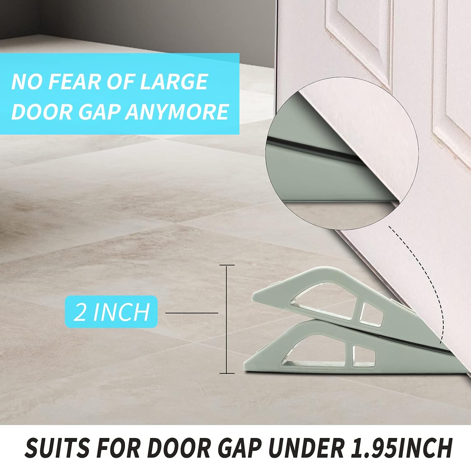 Door Stops for Bottom of Door, Door Stopper Wedge Works on All Floor Types, Heavy Duty Rubber Door Stops, No Sliding Door Stoppers : Office Products