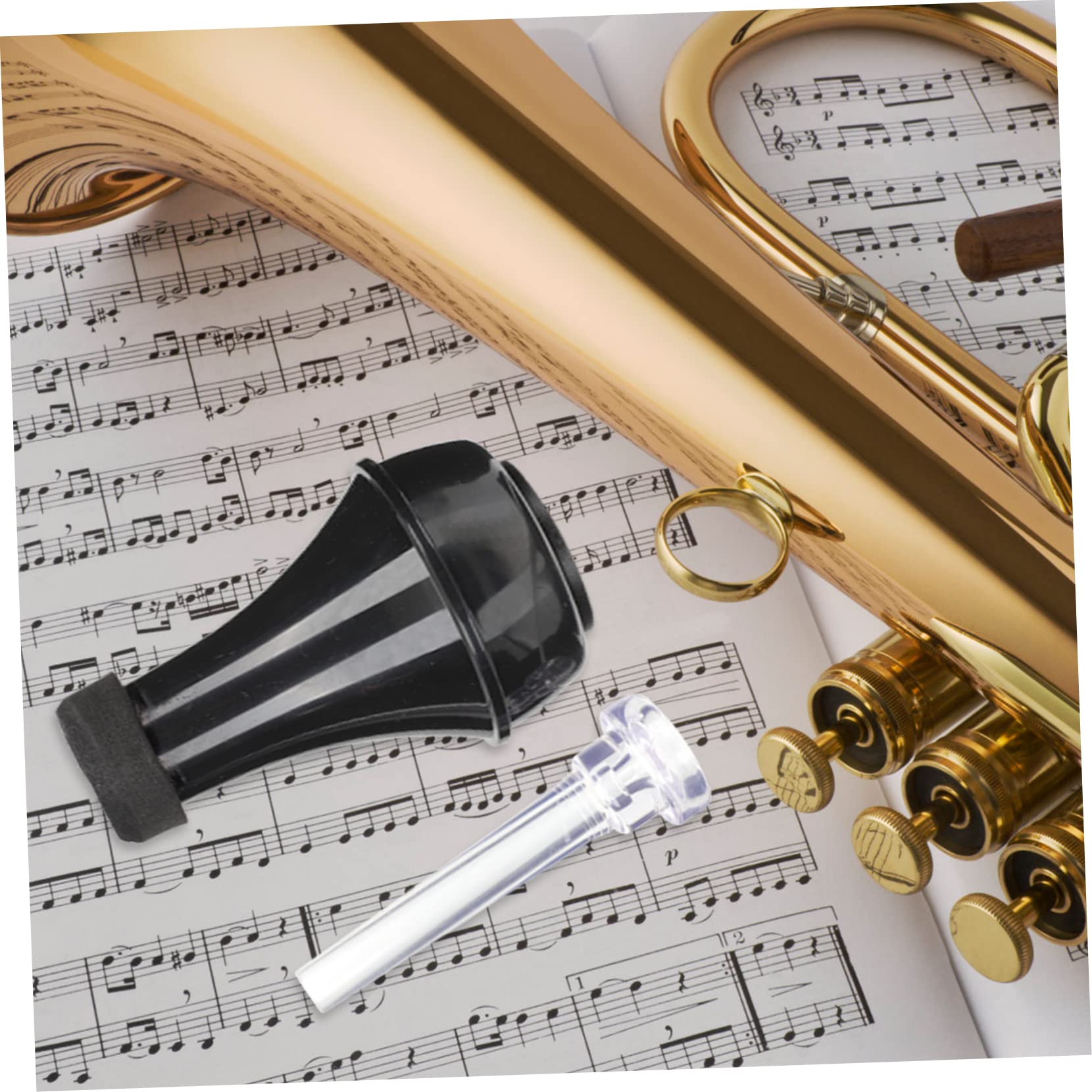 Toyvian 4sätze Trompete Dämpfer Gerader Übungsdämpfer Mit Mundstück Für Musikliebhaber Die Ihrer Trompete Verfeinern Möchten Praktisches Zubehör Für Trompetenübungen