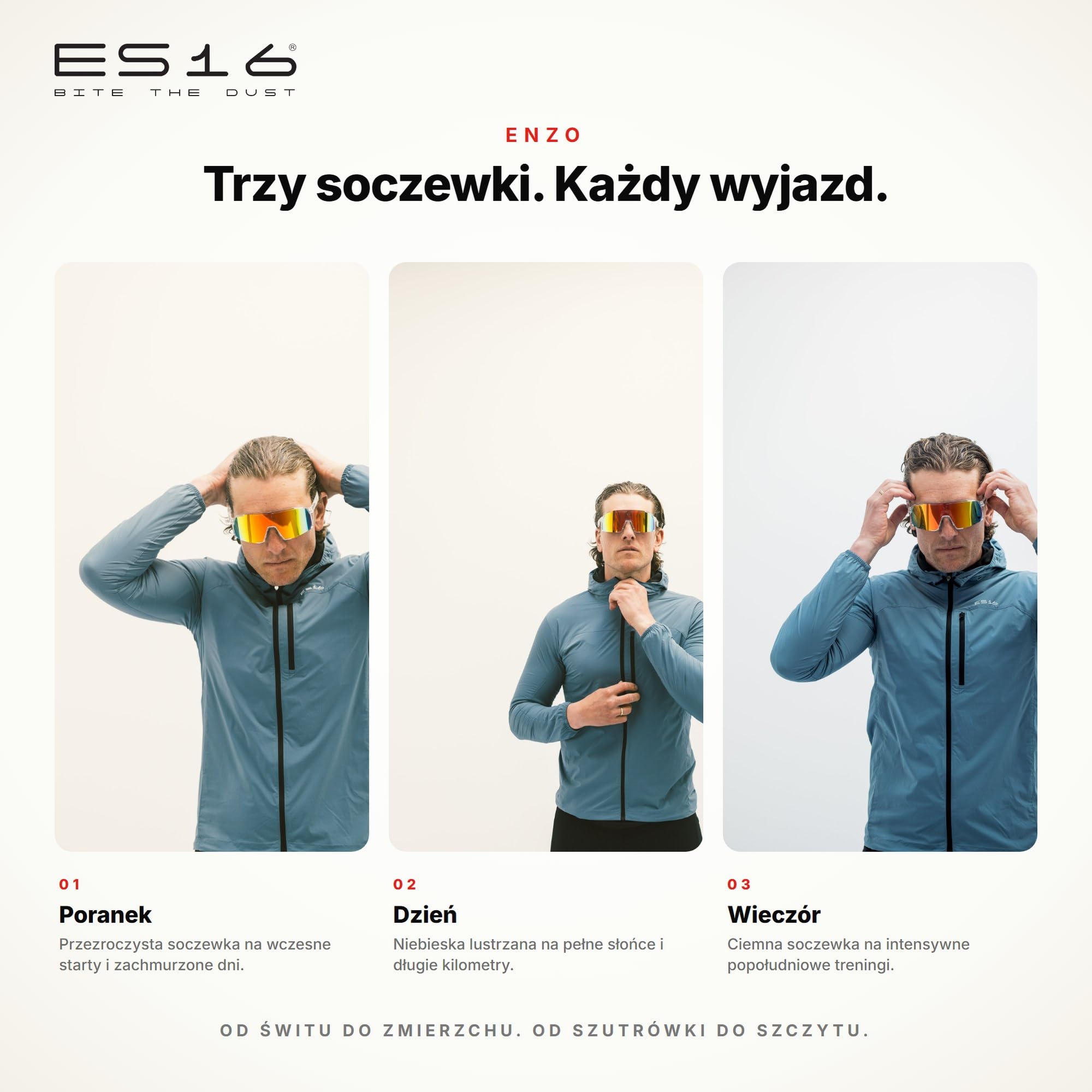 Enzo Okulary Sportowe do Kolarstwa | 3 Wymienne Soczewki w Zestawie | Ochrona UV Wraparound | Okulary Kolarskie dla Rowerów Szosowych MTB i Triatlonu