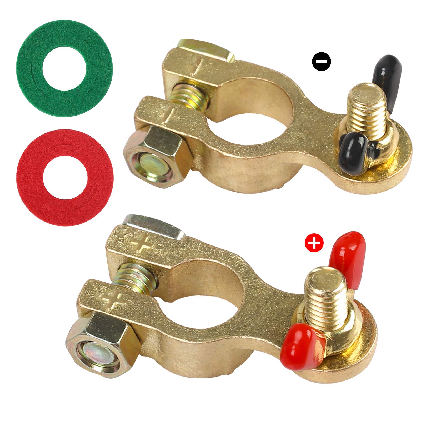 Buy LAMEK 1 Pair Car Battery Terminals Connectors,Positive & Negative