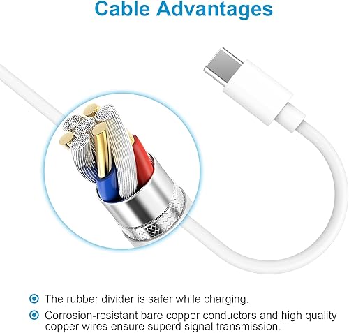 Miniatura 4 de Sqrmekoko Cable de fuente de alimentación de carga compatible con JBL Flip 5 JBL Charge 4 JBL Pulse 4 Altavoz inalámbrico (blanco)