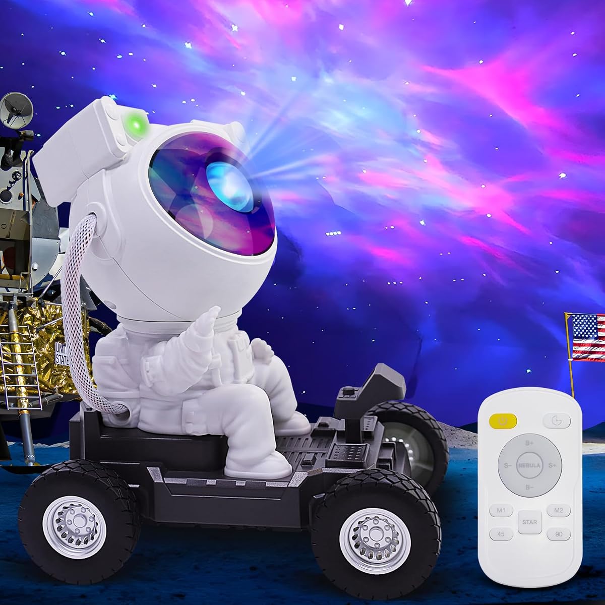 Astronaut Space Buddy 360 Star Projector - Galaxy Nebula Led Night Light &