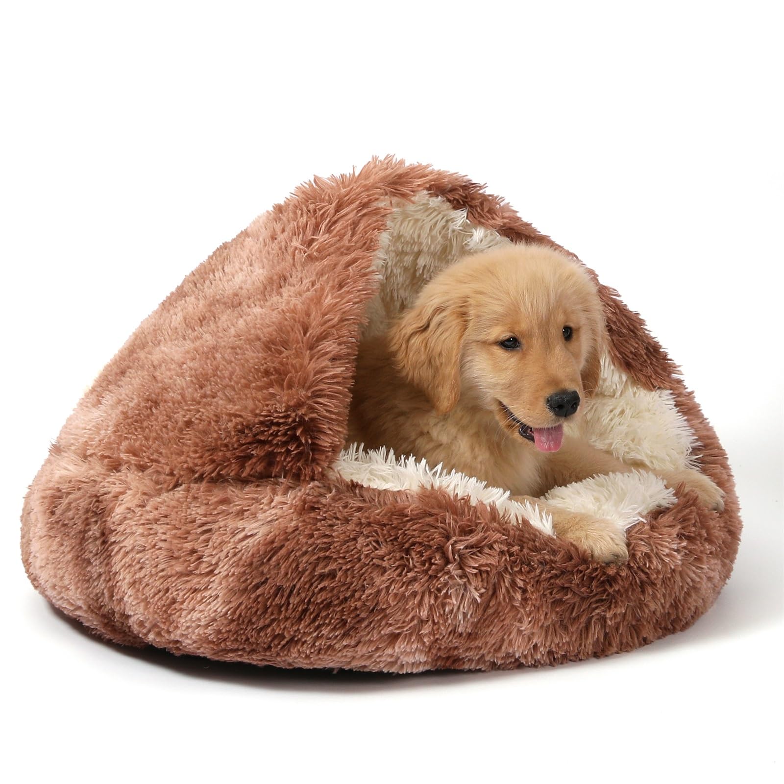 NOYAL Hooded Donut Bed, Calming Cave for Cats &amp; Small Dogs