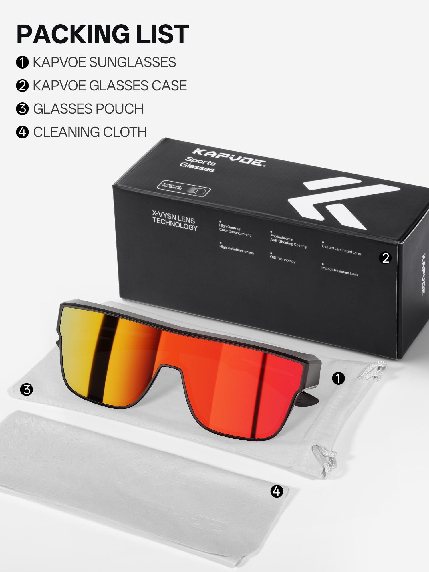 KAPVOE K216 Surlunettes de Soleil Photochromique ou à Verres Colorés | Lunettes de Soleil Superposable Protection UV400 TR90 Cadre pour Cyclisme Conduite Sport et Loisirs