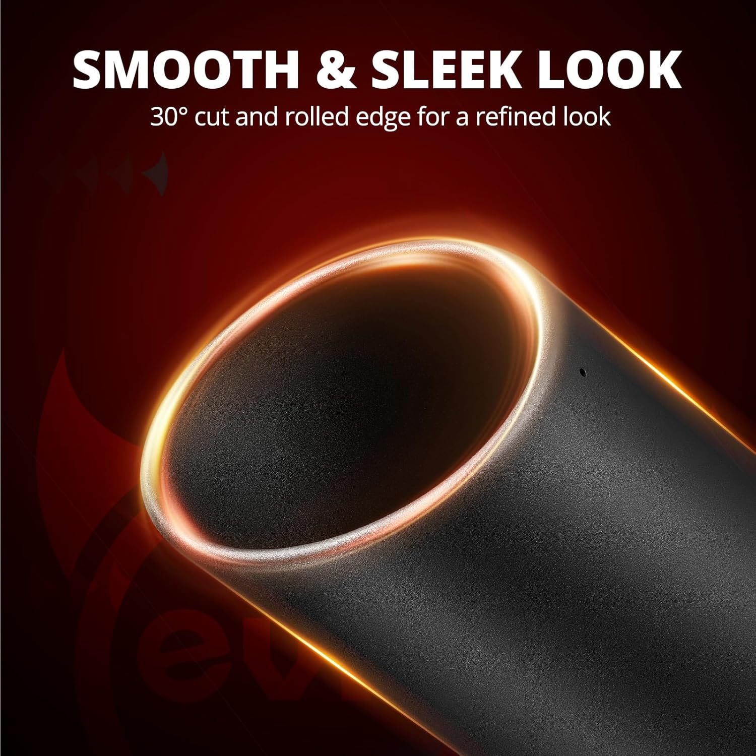 EVIL ENERGY 5" to 6" Diesel Exhaust Tip for Trucks, Universal Bolt-On, Black Powder Coated Stainless Steel, 15" Length