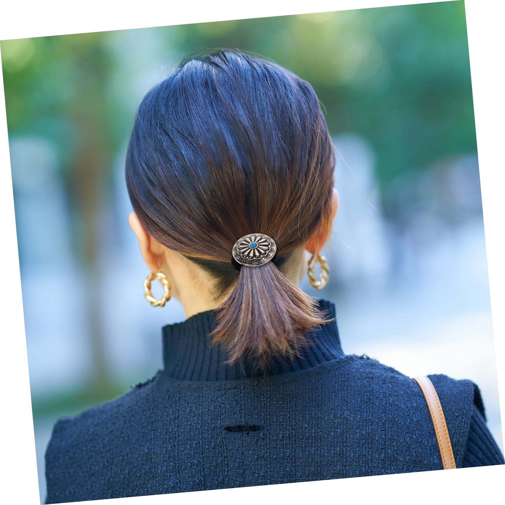 15piezas Coleteros Para Mujer Soporte Elástico Retro Para Coletas Accesorios De Cabello Vintage Detalle Metálico Para Ocasiones