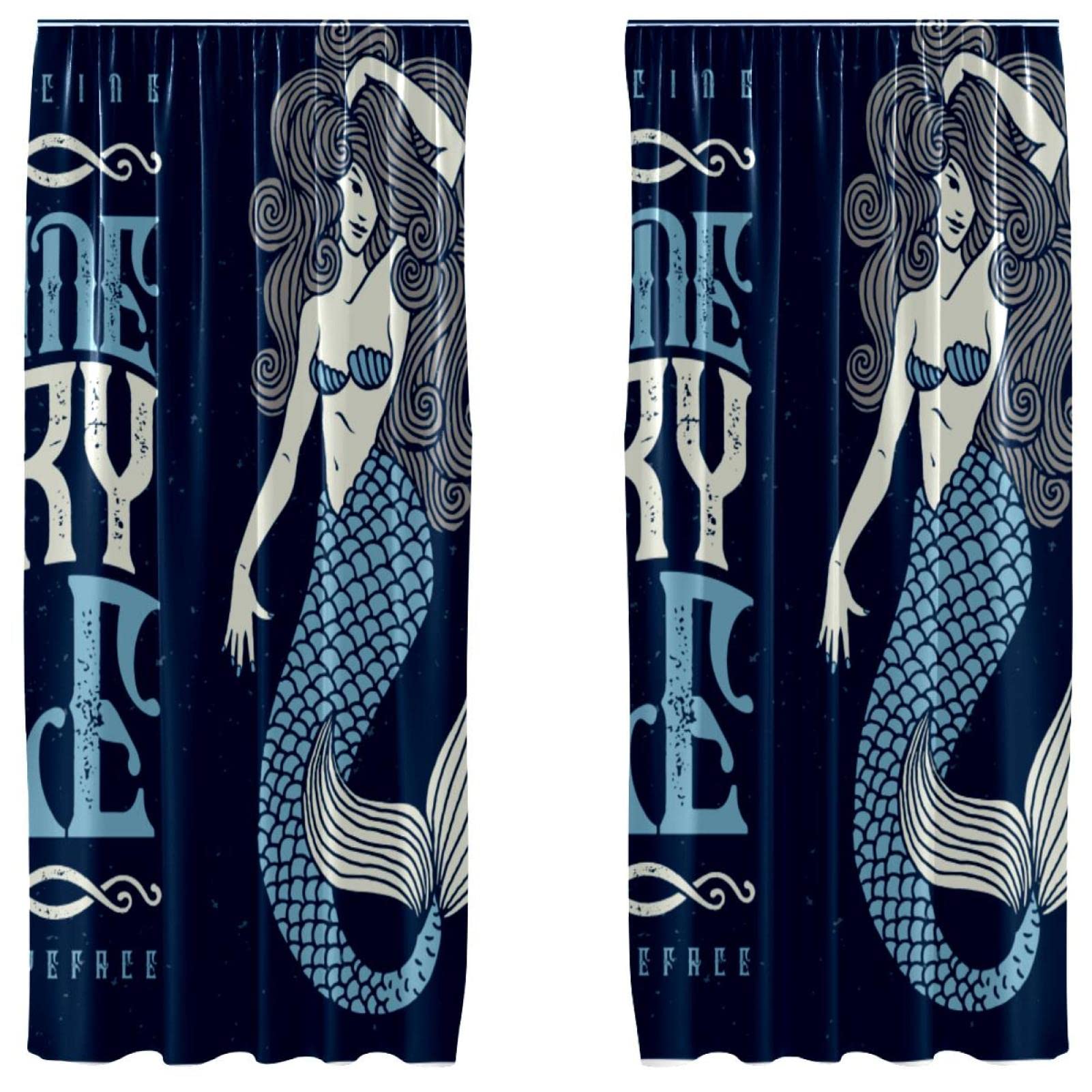 Habillage de fenêtre bleu marine sirène pour créer un cocon dans la chambre