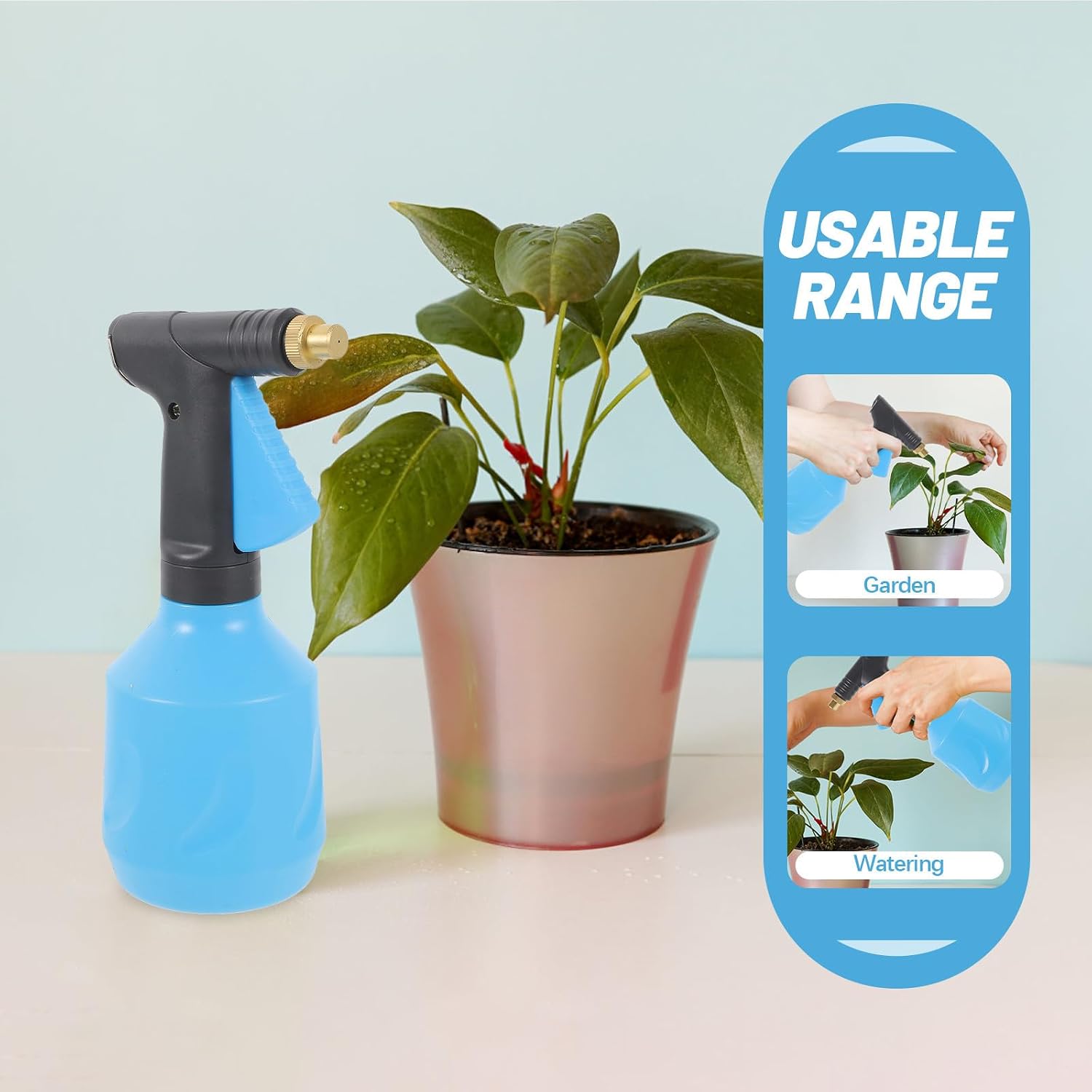 650ml Blue Plastic Spray Bottle for Flowers and Plants Leakproof Design and Labor Saving Feature, Refillable Water Sprayer for Garden and Daily Use Random Color