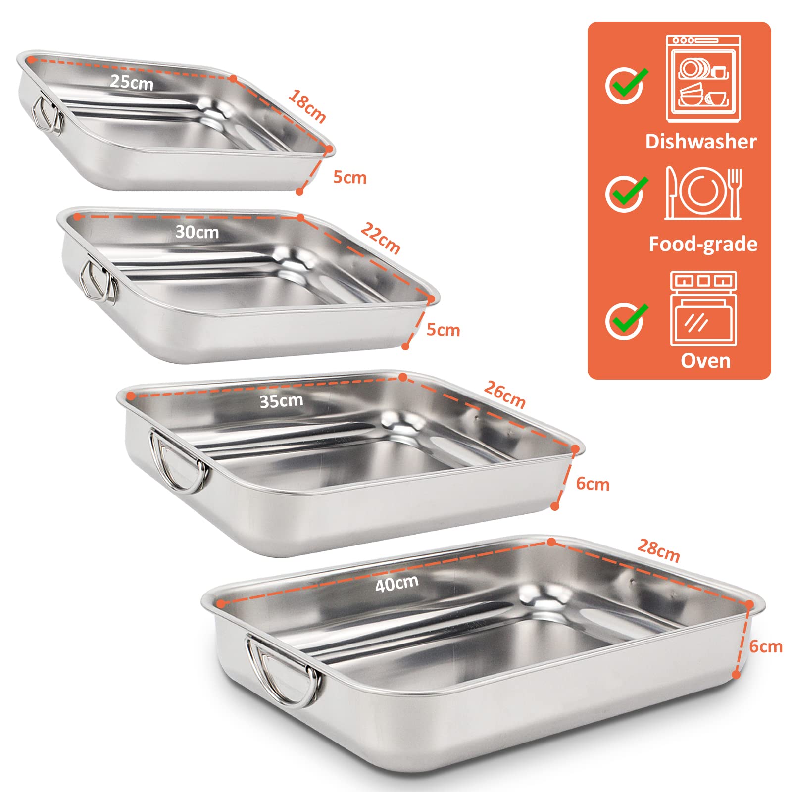 Lets Cook Cookware, Teglia Per Lasagne Professionale Con Doppio Rivestimento Antiaderente, Alte Prestazioni, Realizzata In Regno