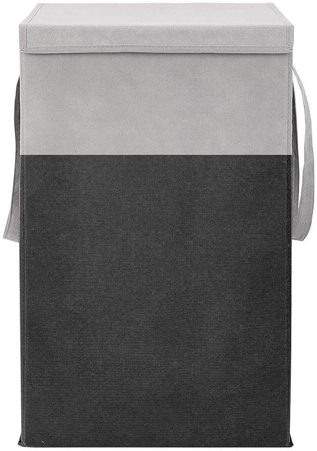 Dual-Color 75L Laundry Basket with Lid, Black and Grey Storage Bin for Clothes, Large Capacity Organizer for Bedroom & Bathroom-image-43