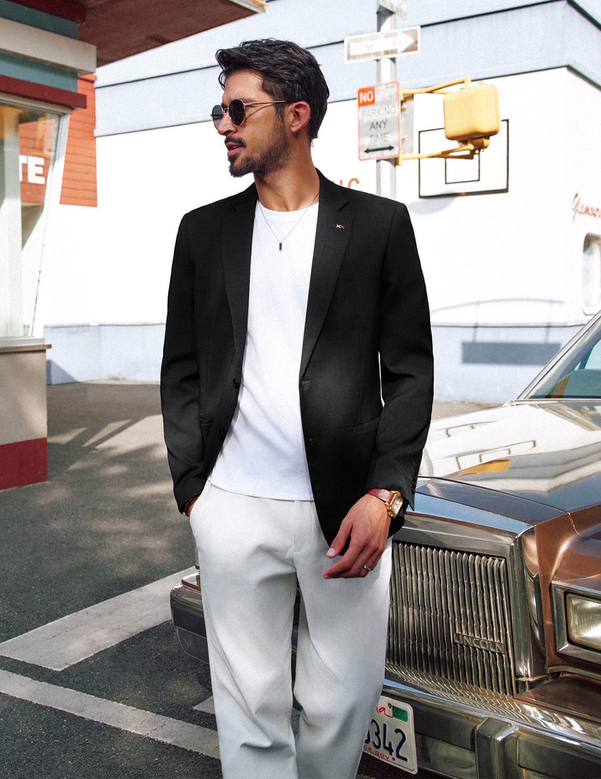 PJ PAUL JONES Sakko Blazer sportif pour homme Coupe droite moderne Loisirs 2 boutons Veste de costume pour homme
