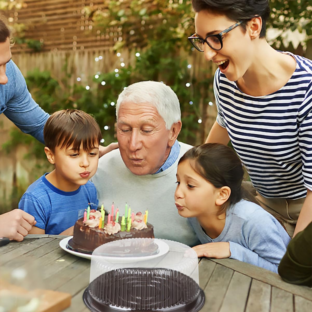 Garneck 30pcs Plastic Cake Boxes Dome Lid for Desserts Cheesecakes and Food-grade Material for Safe Storage and Gifting for Parties and Events