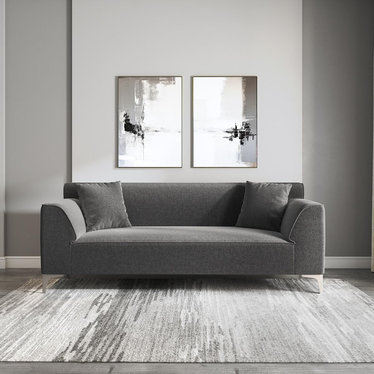Urban Ladder Wynn 3 Seater Fabric Sofa in Urban Grey Colour-picture-21
