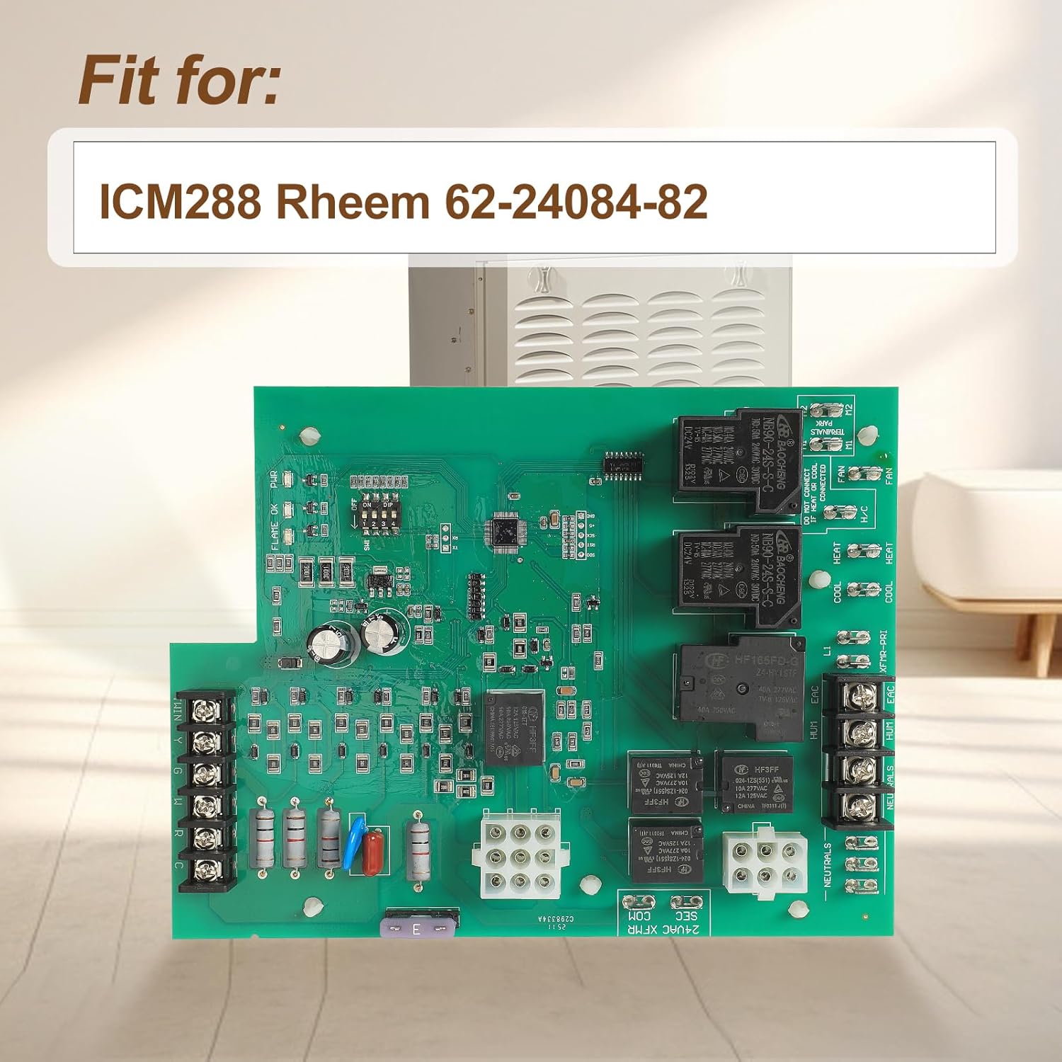 ICM288 Furnace Control Circuit Board Replacement for Rheem 62-24084-82 Furnace Control Circuit Ignition Board Module Replacement
