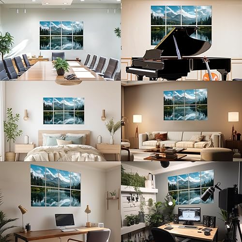 Miniatura 7 de FurnoFlexArt Acoustic Panels Tiles Decorative Room Sound Proof Foam Absorbing Panels Noise Dampening Canceling Reducing Blocker for Walls (Mountain