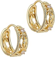 Mikovivi Gold Hoop Earrings for Women - Vintage Huggie Lightweight Everyday Stylish Jewelry