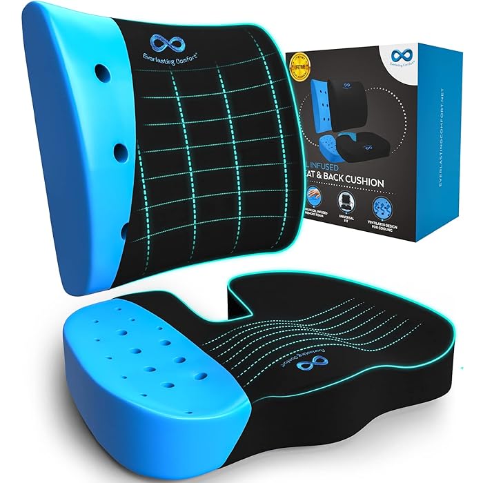 Buy Everlasting Comfort Memory Foam Seat Cushion and Lumbar Support