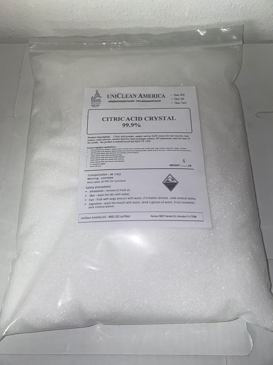 Citric Acid - 99% Pure Anhydrous Powder, 2X Stronger Than Pentahydrate, for Cleaning Rust, Scale & Lime, Made in USA (10, Pounds)