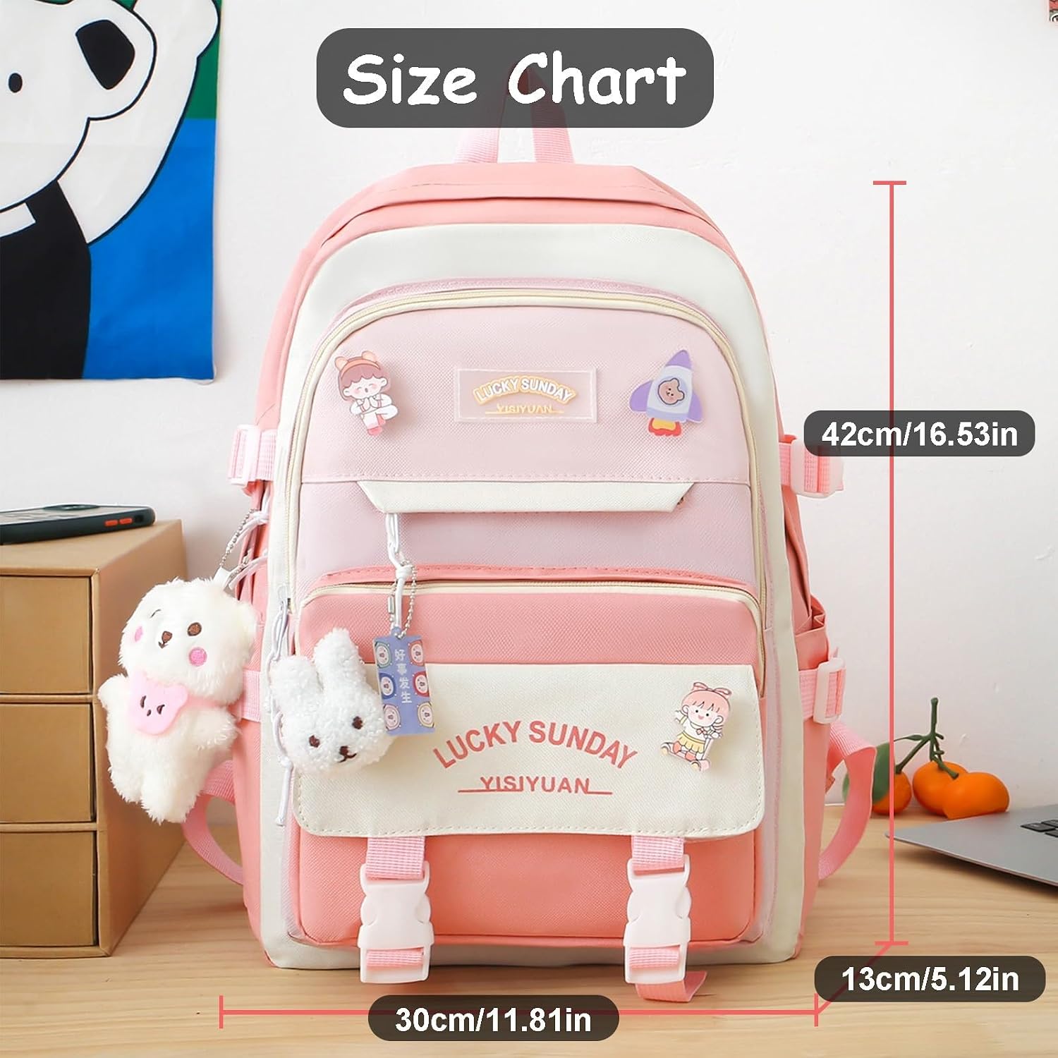 Kawaii 5pcs Backpack Teen Girls Cute