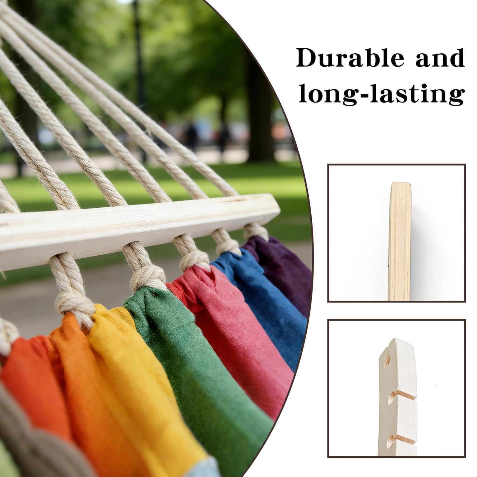 Expandidor para hamaca, 2 soportes de madera desmontables, portátiles