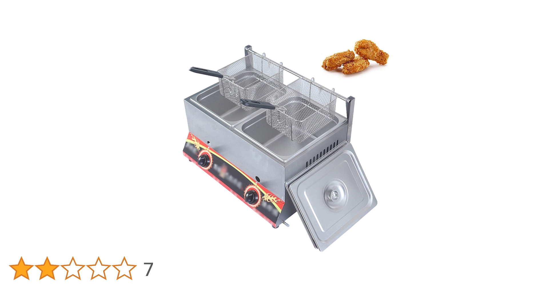 業務用 フライヤー2層式　LPガス　ステンレススチール 2コンパートメント Amazon.co.jp: ガスフライヤー 20L大容量 2槽式 ステンレス鋼 業務用