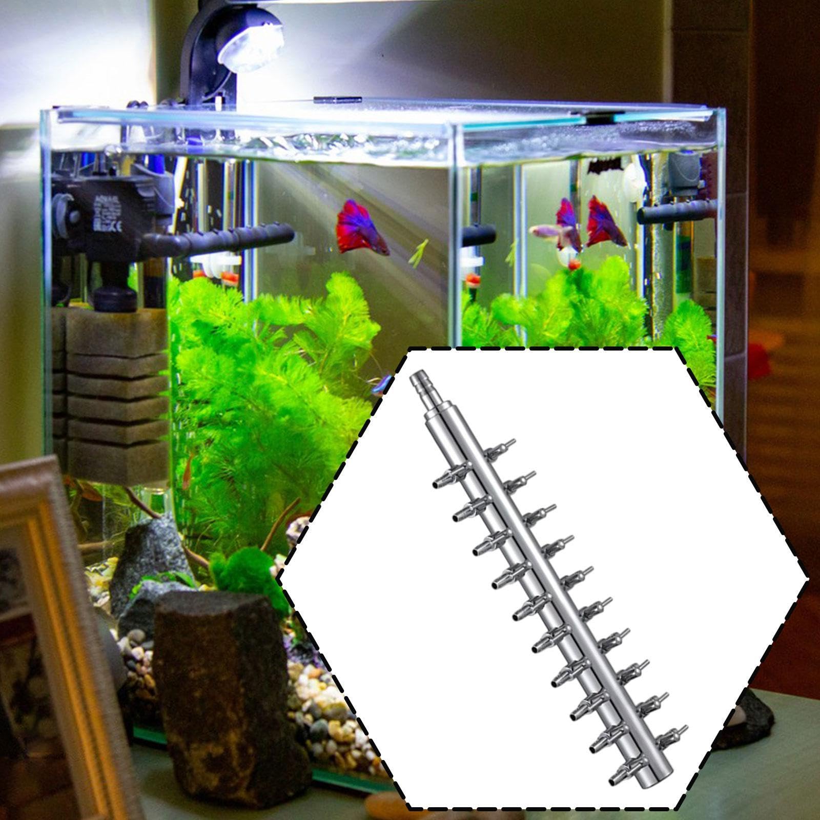 Aquarium Luftverteiler Splitter Metall Ventil mit O2 Tubing Verbinder Und Luftschlauchadapter Zur Luftverteilung für Aquarien Fischzuchtanlagen Wohnbe, 20-Wege