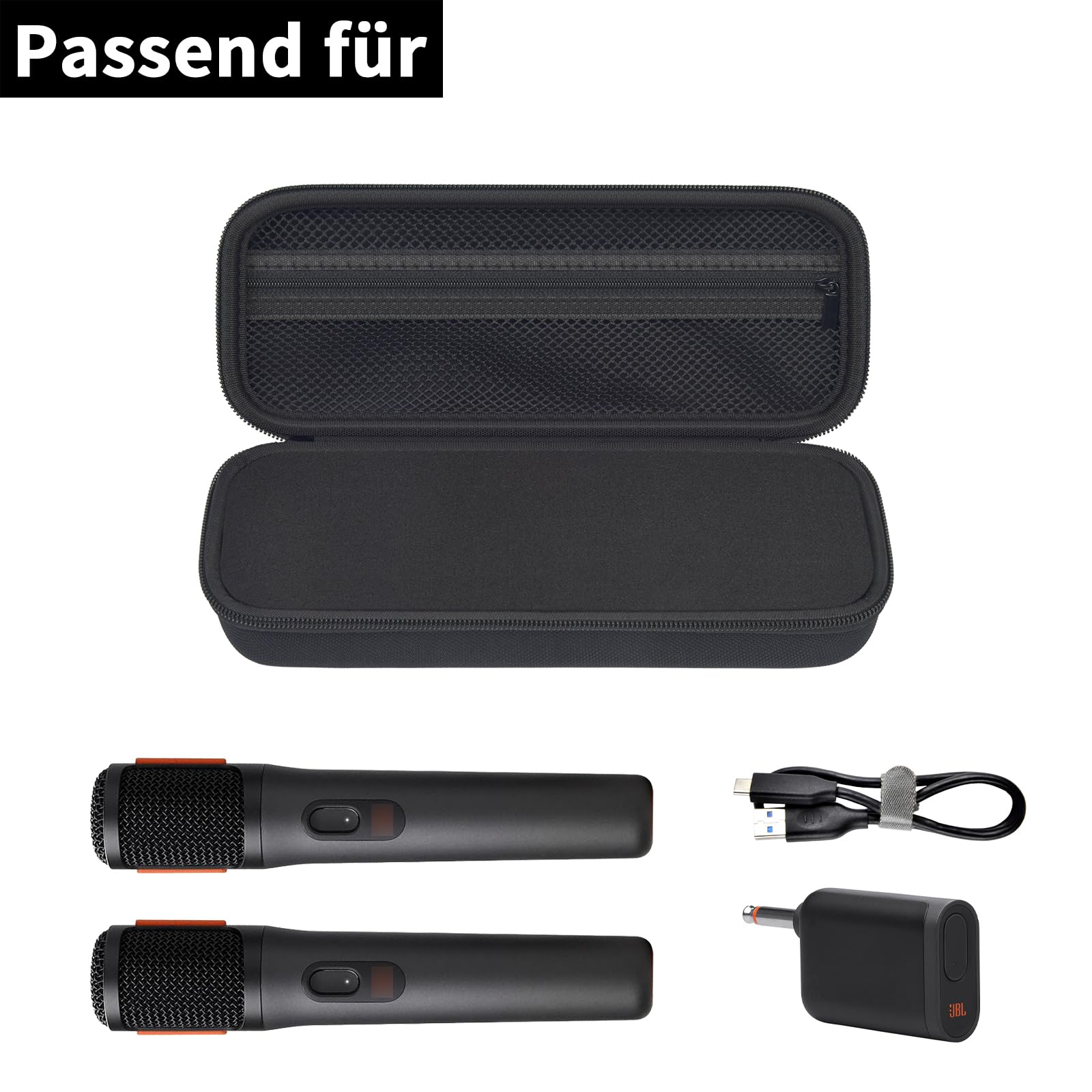 Custodia rigida per JBL Wireless Two Microfono System per JBL PartyBox 2 X Microfono Digitale Portatile Dual Mic Borsa da Viaggio con Caso di spugna fai da te