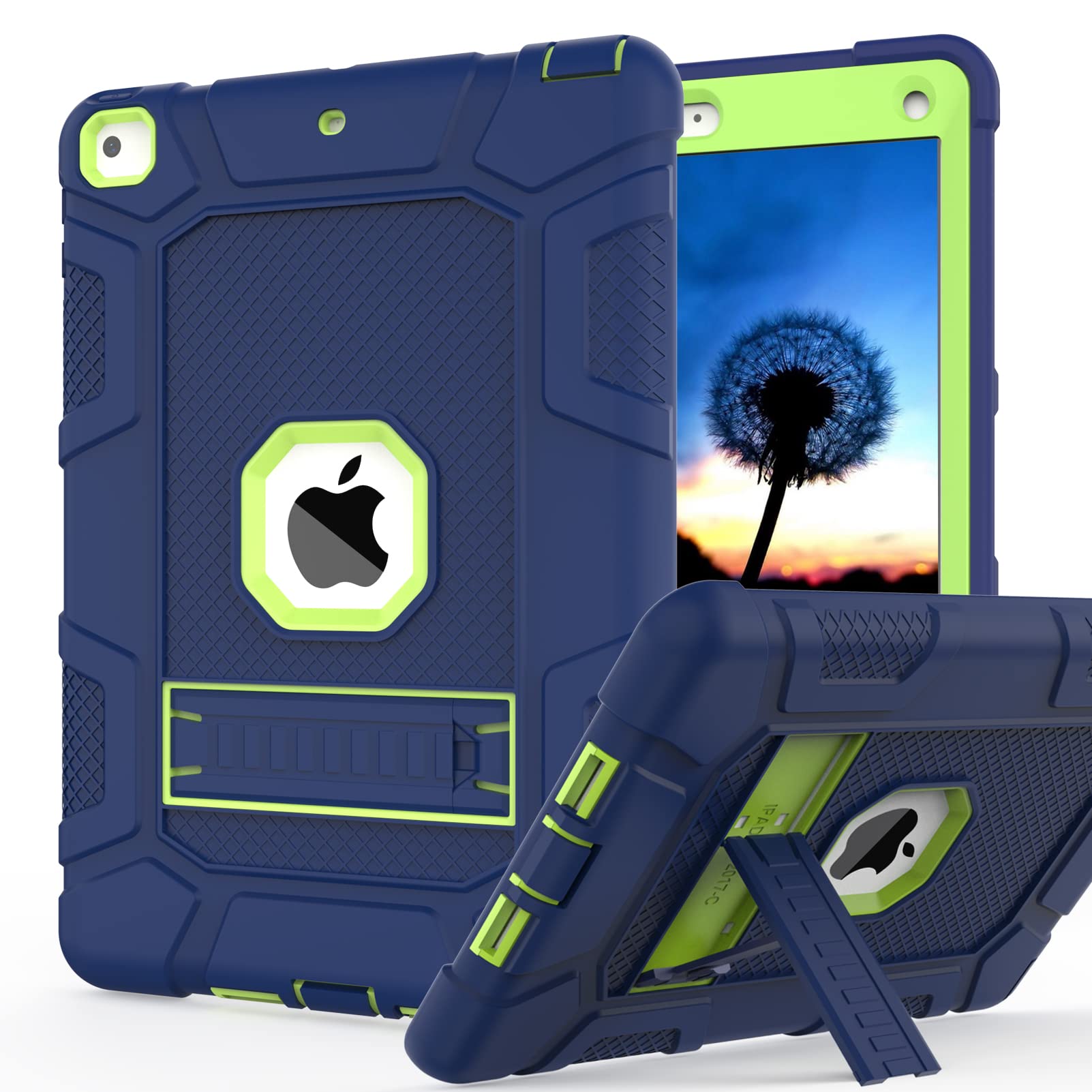 Custodia Rantice Antiurto Con Cavalletto Per IPad 9.7" (6a/5a Gen E IPad Air 2) - Modelli A1893/A1954/A1822/A1823 - Azzurro