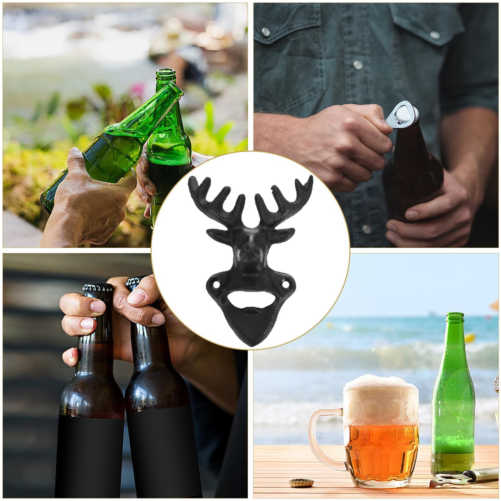 UPKOCH Abridor de Botellas de Cerveza de Metal Negro, Ligero y Resistente, Diseño Vintage para Graduaciones y Ocasiones Obsequios, Práctico y Duradero