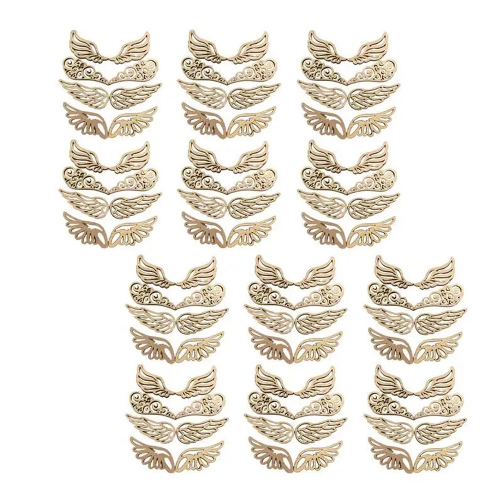 Tranches forme d'ailes d'ange en bois, copeaux naturels polyvalents pour bricolage