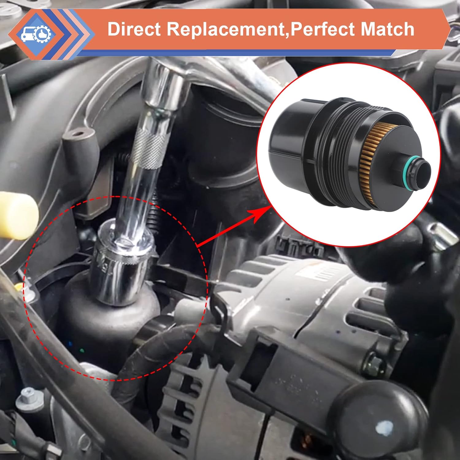 6 Pcs EcoDiesel Engine Oil Filter Compatible With 2020-2023 Ram 1500, 2020-2023 Jeep Wrangler Gladiator, Replace#68507598AA 68498720AA