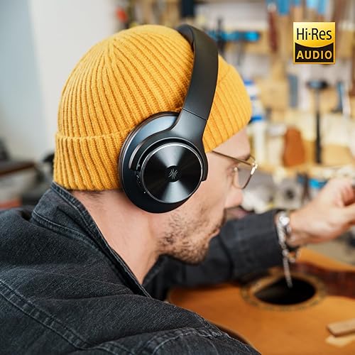 Miniatura 4 de OneOdio Auriculares híbridos A10 con cancelación activa de ruido, audio de alta resolución, reproducción de 50 horas con carga de velocidad, funda