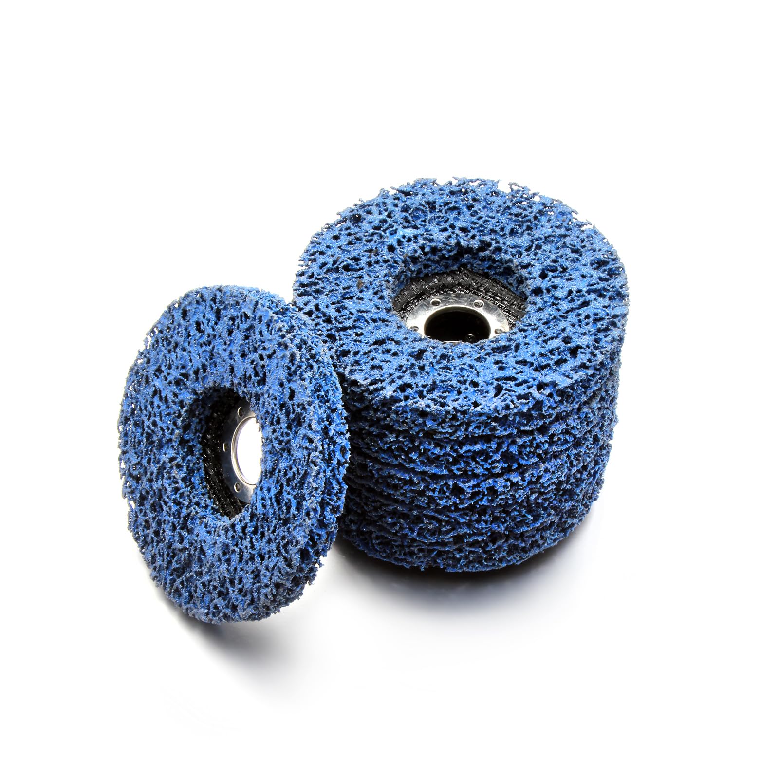 Twilight Garage 6PCS Strip Discs Stripping Wheel, 125mm 5 inch Poly Paint Removal Disc for Angle Grinder Clean and Remove Paint Coating Rust Welds Oxidation - Blue