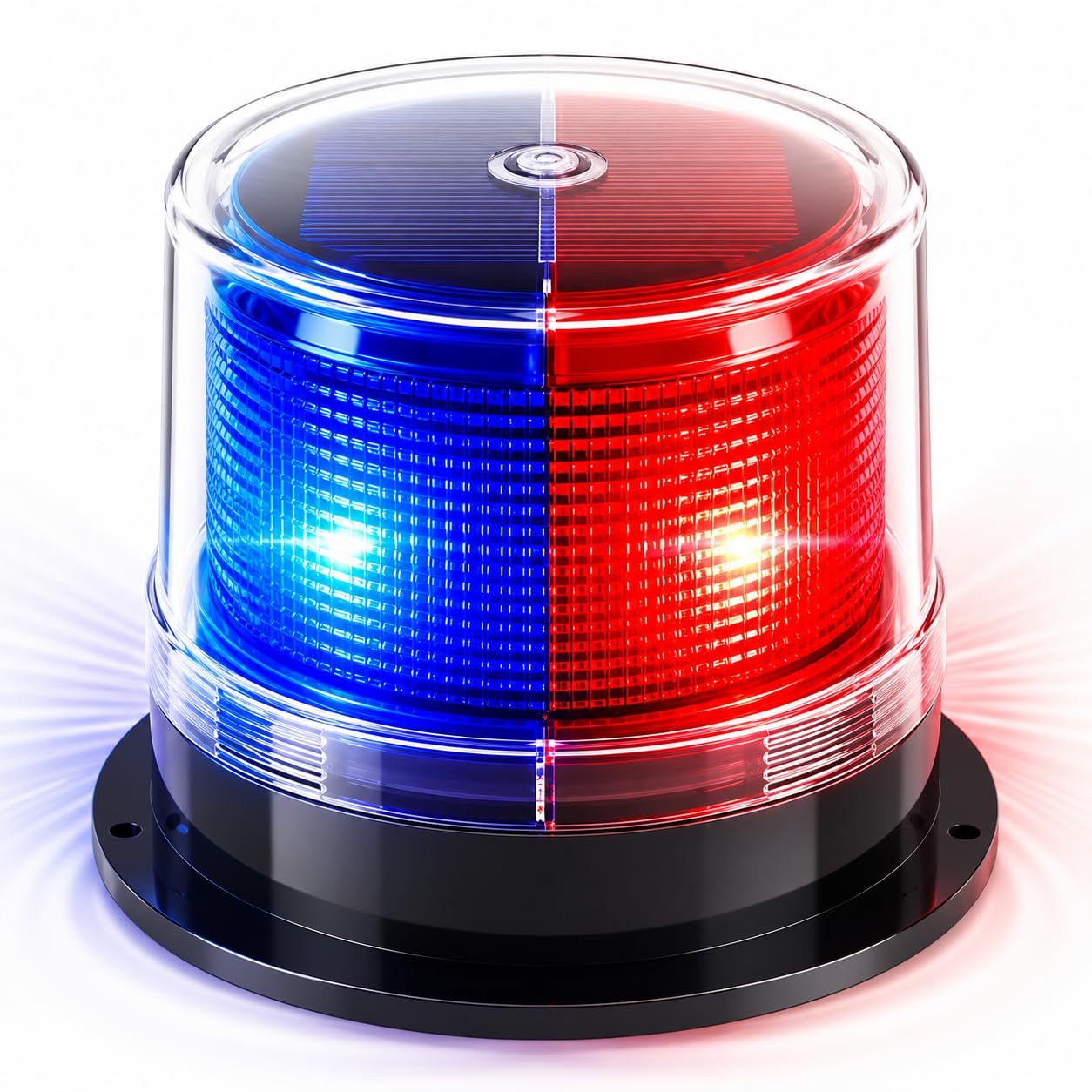 Solar LED Warning Light – Heavy Duty Magnetic Base, Waterproof Construction &amp; Road Safety Beacon, 360° Super Bright Flash, Outdoor Emergency &amp; Traffic Safety (New Red+Blue)