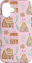 Coquette Christmas Pink Gingerbread House Case for iPhone 16