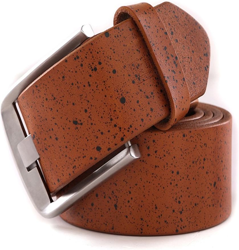 Men's Leather Belt Pure Leather Buckle Fine Needle