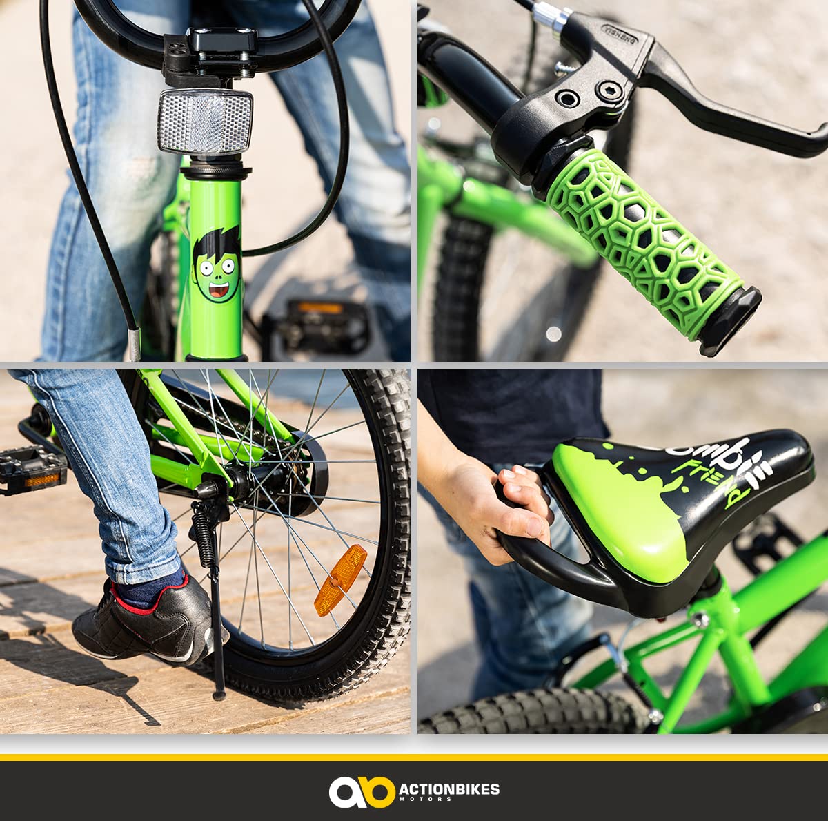 Actionbikes Kinderfahrrad Zombie | 12 16 20 Zoll - V-Brake Bremsen - Fahrrad für Kinder von 2-9 Jahren - Schutzblech v. / h - Kinder Fahrrad für Mädchen & Jungen - Fahrräder - Bicycle - Kinderrad