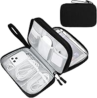 Vista 50 de FYY Organizador para cosas electrónicas, para viajes, para cables, cargadores, celular y auriculares, estuche portátil, impermeable, doble capa