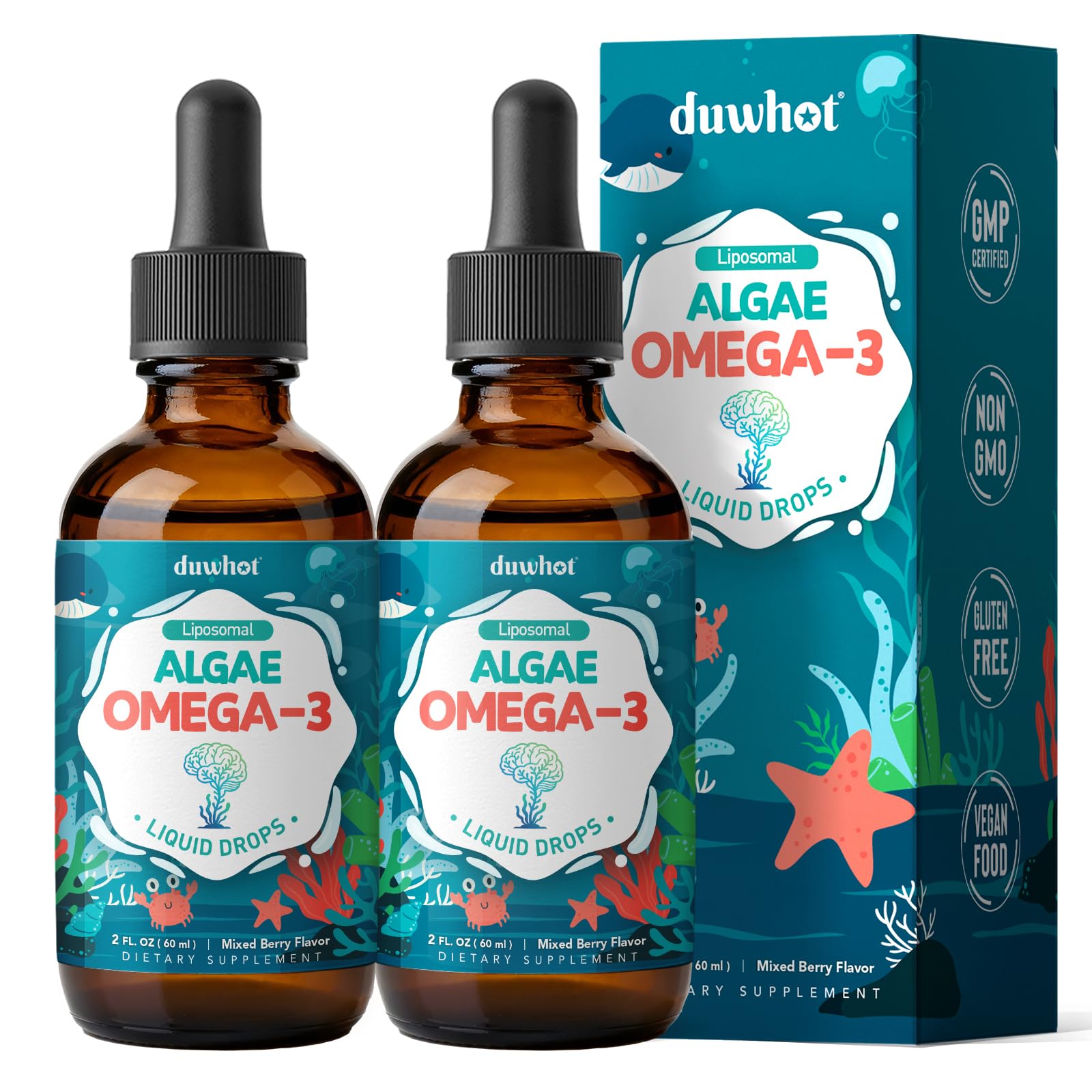 Liposomal Algae Omega 3, Vegan EPA DHA for Kids & Women, 4 Fl Oz 4 Fl Oz (Pack of 1)