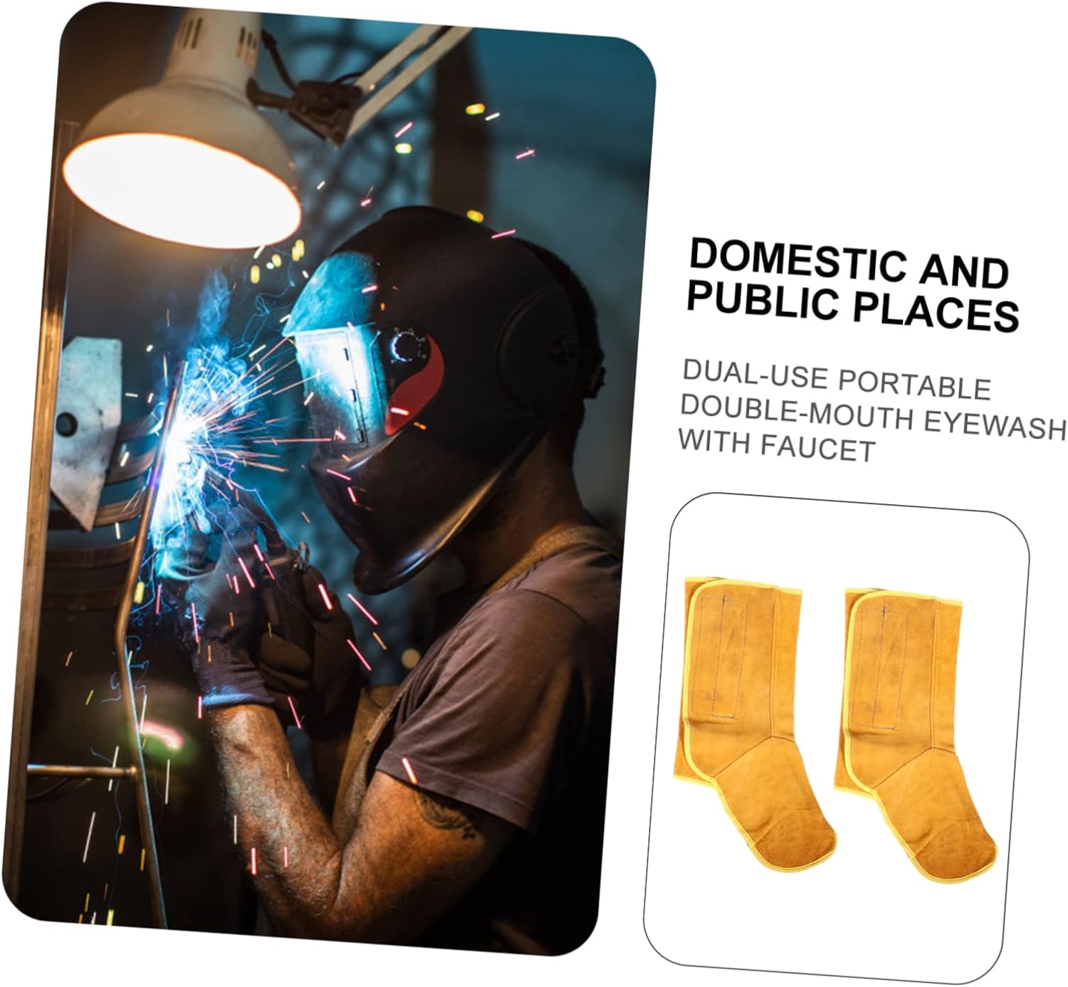 Unomor 1pair Welding Foot Protective Covers Leather Welding Shoes for Safe Work for Scald and Abrasion Lightweight and Practical Design
