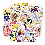 Anime-Cartoon-Aufkleber für Laptop, Wasserflasche, Fahrrad, Motorrad, Auto, Stoßstange, Skateboard, Planer, Notebook, Gepäck, Gitarre, niedliches Tsukino Usagi, 100 Stück