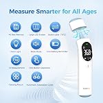 Thermomètre numérique Thermometre infrarouge Thermométrique pour bébé précis 1s Mesure 40 Définir le mode Mute mémoire LED Écran pour adultes Enfants Alarme de fièvre avec sac de rangement