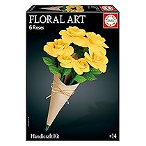 Educa – Mazzo di 6 rose gialle Floral Art | Kit fai da te per realizzare sei rose di carta senza bisogno di colla o forbici. Dai 14 anni in su (20422)