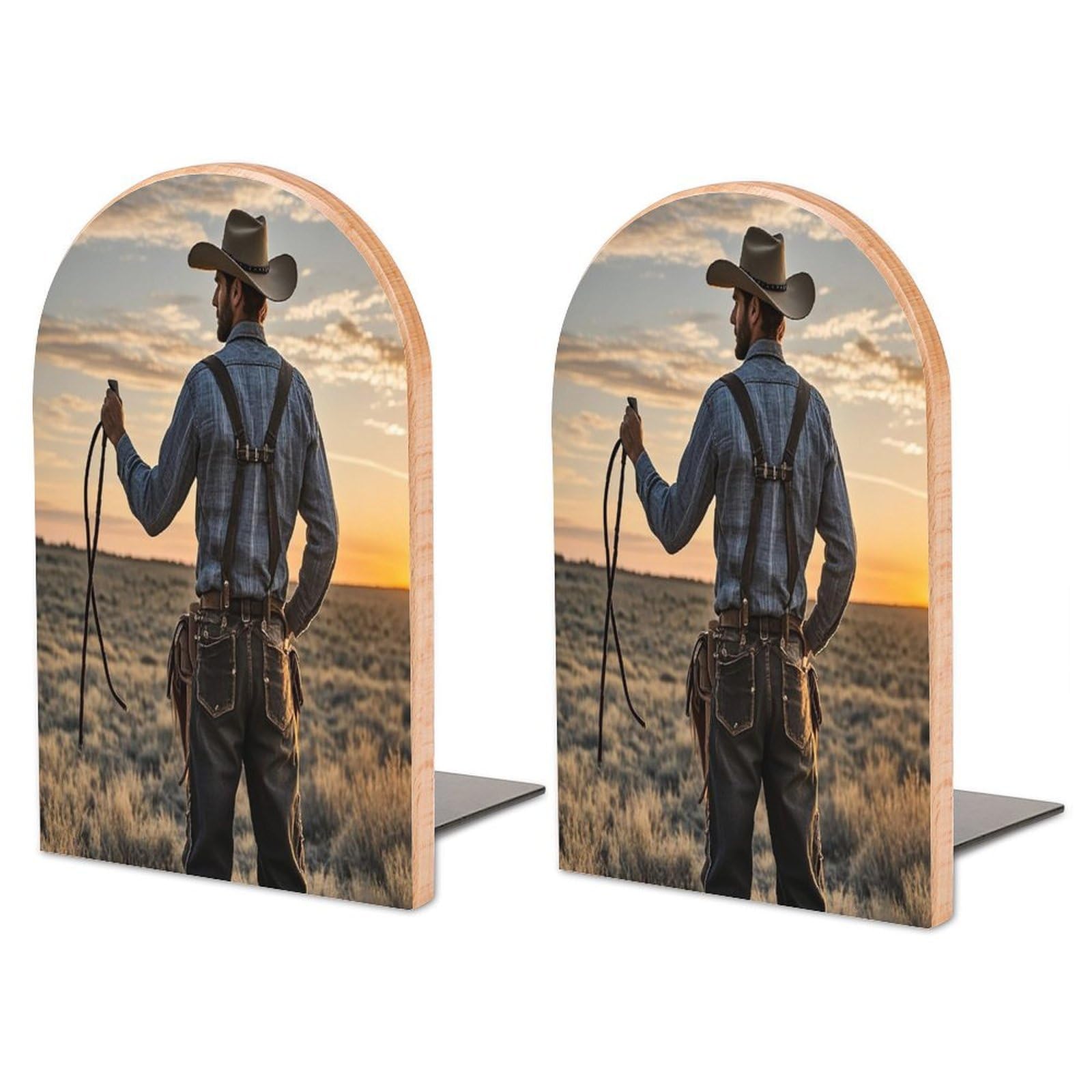 Organizador de libros resistente Cowboy West para decoración del hogar
