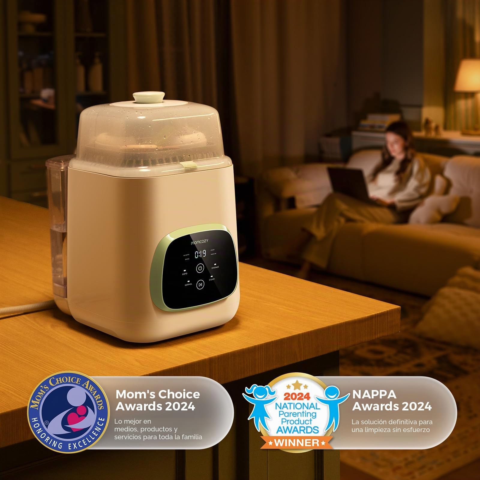 Momcozy KleanPal Pro - Lavadora, esterilizador y secadora de biberones, máquina de limpieza todo en uno para biberones, piezas de bomba y artículos esenciales para bebés, ahorra tiempo y cuidado sin