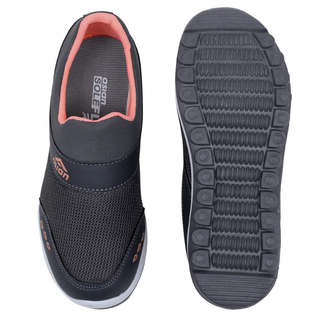 ASIAN Riya-04 Sports Running,Walking & Casual Loafer Lightweight with Eva Sole Extra Jump Shoes for Women & Girls Peach,UK 6 4