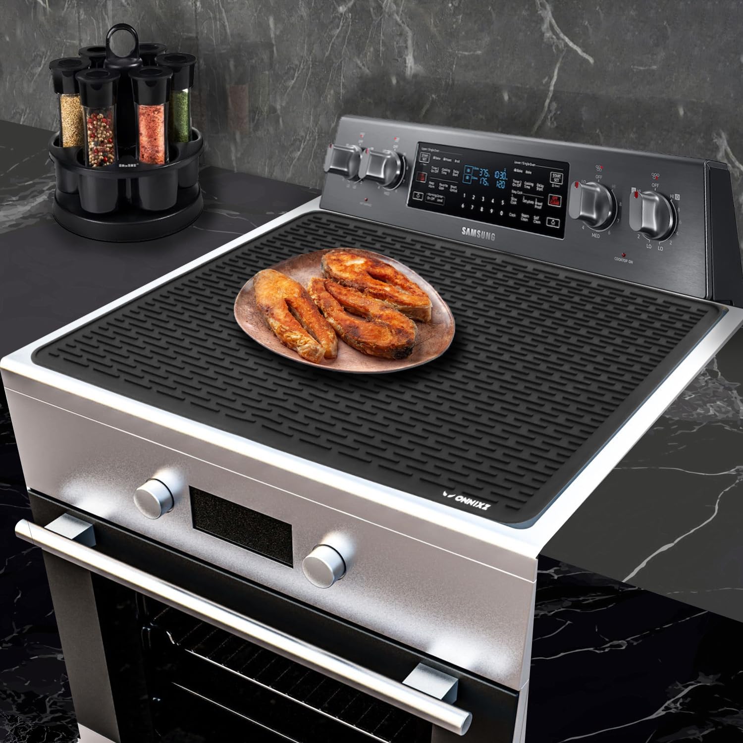 Electric Stove Cover - 28 x 20 Premium Silicone Mat for Glass Stove Top, Ceramic Cooktop Protector, RV Range Stovetop Mat